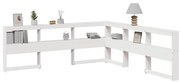 vidaXL Estante cabeceira forma de L 180 cm madeira pinho maciça branco