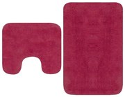 vidaXL Conjunto tapetes de casa de banho 2 pcs tecido fúcsia