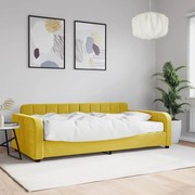 Sofá-cama com colchão 100x200 cm veludo amarelo