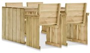 5 pcs conjunto de jantar para exterior pinho impregnado