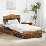 vidaXL Estrutura da Cama com cabeceira Madeira antiga 100 x 200 cm