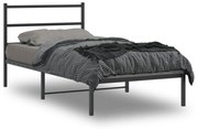 vidaXL Estrutura de cama com cabeceira 107x203 cm metal preto