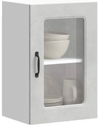 vidaXL Armário de parede de cozinha porta vidro Kalmar concreto cinza