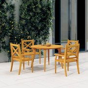 vidaXL Cadeiras de jantar para exterior 4 pcs acácia maciça