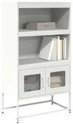 vidaXL Aparador alto 68x39x123 cm aço branco
