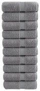 vidaXL Toalhas de bidé premium SOLUND 10pcs 30x50 cm 600 gsm cinzento