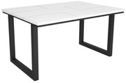 Mesa de sala de jantar | 6 pessoas | 140 | Robusto e estável graças à sua estrutura e pernas sólidas | Ideal para reuniões familiares | Branco | Estil