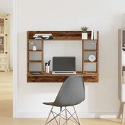 vidaXL Secretária Montada na Parede Carvalho Antigo 105x48x75 cm Madeira Engenheirada