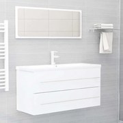 vidaXL 2 pcs conjunto móveis casa de banho derivados de madeira branco