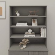 vidaXL Tampo armário alto HAMAR 90x30x100 cm pinho maciço cinza-claro