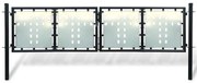 vidaXL Portão de cerca com porta única 300x125 cm preto