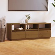 vidaXL Móvel de TV 140x37x50 cm madeira de pinho maciça castanho mel