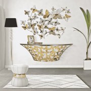 MESA DE CONSOLA DE PAREDE 120X40,5X37,2 CM DOURADO