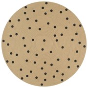 vidaXL Tapete artesanal em juta com impressão pintas 90 cm