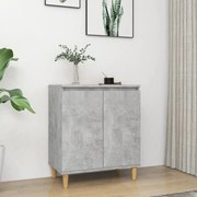 vidaXL Aparador c/ pernas de madeira derivados madeira cinza cimento