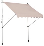 Outsunny Toldo Manual Retrátil 200x150 cm com Manivela de Alumínio Ângulo Ajustável Proteção Solar para Varanda Jardim Pátio Branco | Aosom Portugal