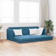 vidaXL Sofá Cama 2 em 1 Azul 213x144x60 cm Veludo
