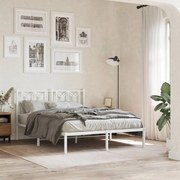 vidaXL Estrutura de cama com cabeceira 135x190 cm metal branco