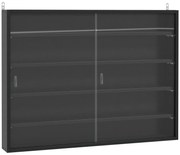 Vitrine de Parede de Madeira com Prateleiras Ajustáveis e 2 Portas Cor