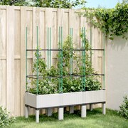 vidaXL Vaso/floreira de jardim c/ treliça 120x40x142,5 cm PP branco