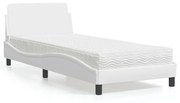 Cama com colchão 80x200 cm couro artificial branco