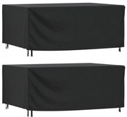 Capas móveis de jardim 2pcs 225x143x90cm impermeável 420D preto