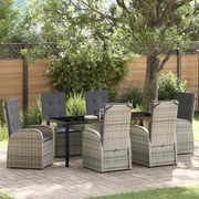 vidaXL Conjunto de móveis ao ar livre 7 pcs Cinzento 200 x 80 x 73 cm
