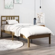 Estrutura cama pequena solteiro 75x190 cm madeira castanho mel