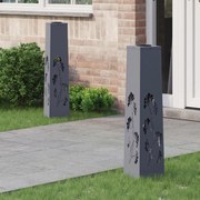 vidaXL Luz Solar LED de Caminho 2 pcs Antracite Aço Laminado a Frio