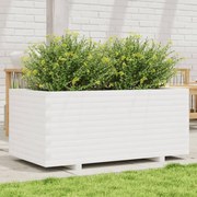 vidaXL Vaso/floreira de jardim 110x60x49,5 cm pinho maciço branco