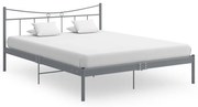 Estrutura de cama metal 140x200 cm cinzento