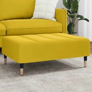 vidaXL Apoio de pés 77x55x31 cm veludo amarelo