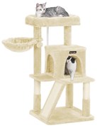 FEANDREA Cat Tree, Cat Tower, poleiro alargado para gatos grandes, bege PCT51M