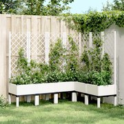 vidaXL Vaso/floreira de jardim c/ treliça 160x120x142 cm PP branco