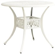 Mesa de jardim 90x90x74 cm alumínio fundido branco