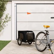 vidaXL Reboque bicicleta p/ animais tecido oxford/ferro preto