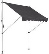 Outsunny Toldo Manual Retrátil 200x150 cm com Manivela de Alumínio Ângulo Ajustável Proteção Solar para Varanda Jardim Pátio Cinza | Aosom Portugal