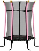HOMCOM Trampolim para Crianças Cama Elástica Infantil com Rede de Segurança para Interiores e Exteriores Ø163,5x190 cm Rosa