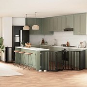vidaXL Portão p/ cães com porta dobrável 12 painéis 960 cm álamo preto