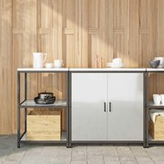 vidaXL Conjunto de Armazenamento de Cozinha com prateleira 2 pcs Prata