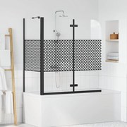 vidaXL Cerca de Banho Geométrico Manual Preto 120 x 67 x 129 cm