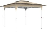 Outsunny Tenda Dobrável 3,5x3,5 m Pop-up com Altura Ajustável 3 Níveis Duplo Telhado Fecho Central e Saco UPF50+ Cáqui | Aosom Portugal