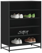 vidaXL Sapateira 75x38x97,5 cm derivados de madeira/metal preto
