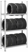 vidaXL Prateleiras pneus de 3 camadas 2 unid 110x40x200cm aço prateado