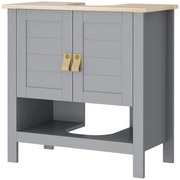 Kleankin Móvel para Lavatório Compacto de Pousar com 2 Portas e Prateleira Interna Ajustável 60x30x60 cm | Aosom Portugal