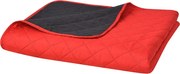 vidaXL Colcha dupla face acolchoada 170x210 cm vermelho e preto