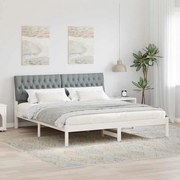 vidaXL Estrutura de Cama com Cabeceira Estofada Branco 180 x 200 cm