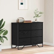 vidaXL Baú de Gavetas Carvalho Preto 91x35.5x74.5 cm Madeira Engenheirada