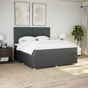 vidaXL Cama com molas/colchão 180x200 cm tecido cinzento-escuro