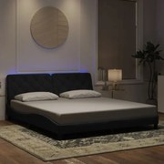 vidaXL Estrutura de cama com LED sem colchão 180x200 cm veludo preto